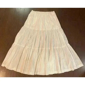 Eskandar 2 Skirt Petticoat White Romantic Cotton 3 Tiered Peasant Boho Maxi